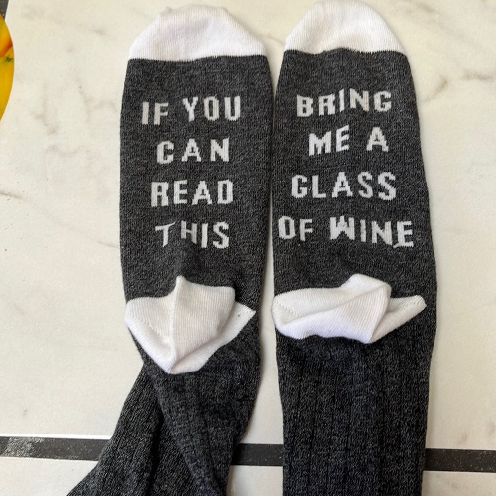 Novelty socks, fits a size 6